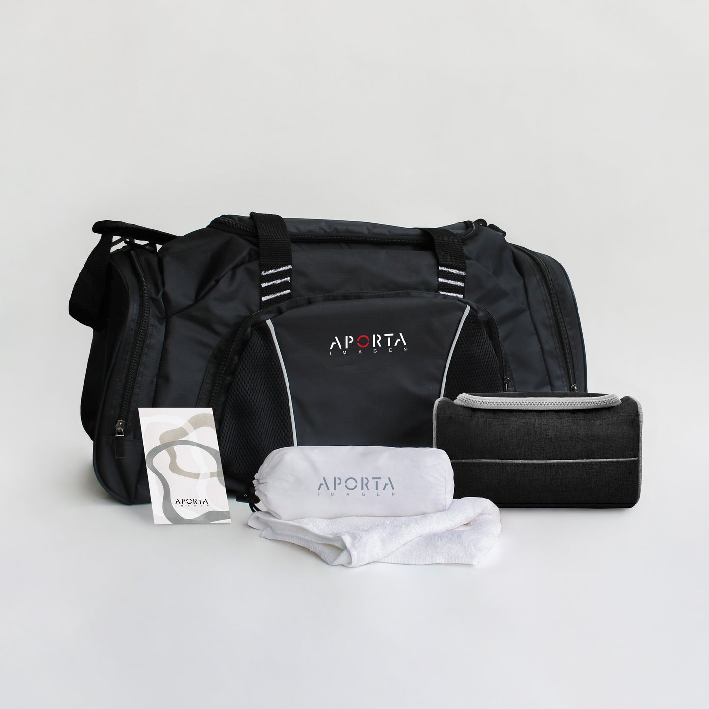 “Regalo Esencial Sport con bolso deportivo, neceser y toalla de microfibra – Aporta Imagen Chile”