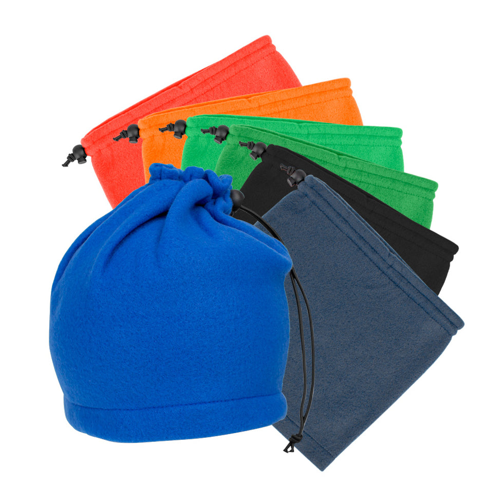 Cuello de polar corporativo de alta calidad. Convertible en gorro. Mantén a tu equipo abrigado este invierno con gorros personalizados con el logo de tu empresa.