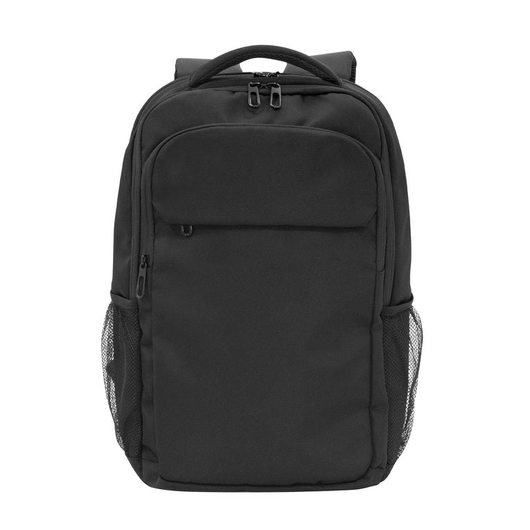 Mochila corporativa portanotebook de 20 litros para computadoras de hasta 16 pulgadas. Incluye compartimento acolchado, organizadores internos, bolsillos laterales y cinta para equipaje. Personalizada con logo corporativo. Cotiza con nosotros.