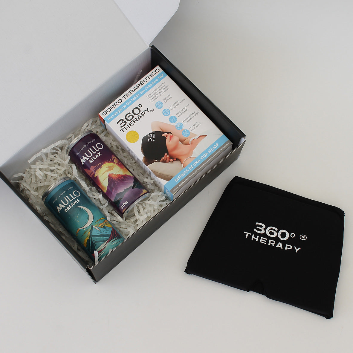 Modo Pausa es un set de bienestar que combina un gorro terapéutico frío/calor y aguas naturales Mullo para promover descanso, claridad y desconexión del estrés diario. ¡Cotiza con nosotros!