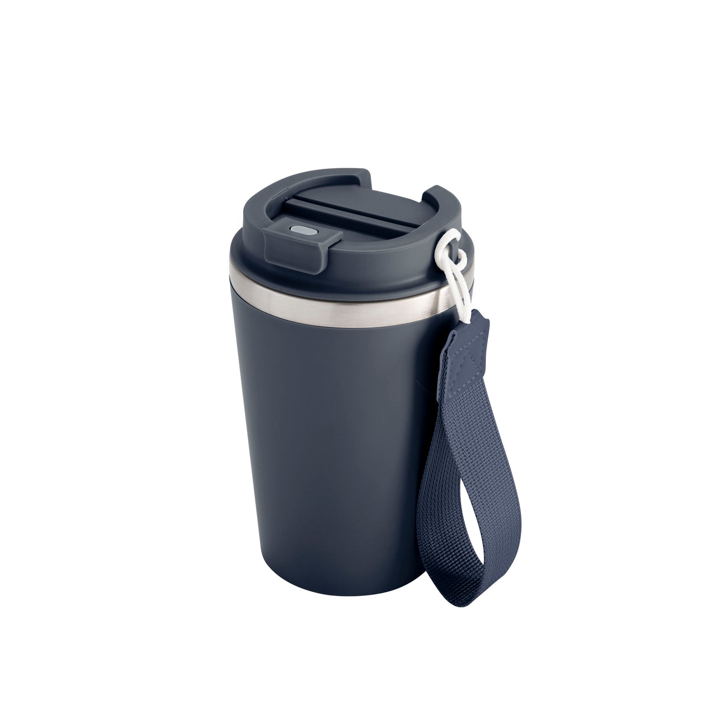 Evita accidentes con este mug de doble pared con seguro antiderrame. Diseño elegante con asa colgante y capacidad de 350ml. Calidad premium para regalos corporativos.