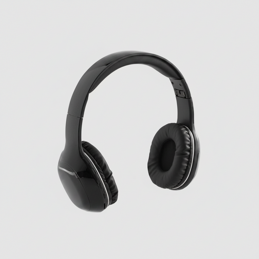 Auriculares Bluetooth 5.0 plegables con batería recargable, audio de alta calidad y conexión USB-C. Personalizados con logo para empresas y regalos corporativos.
