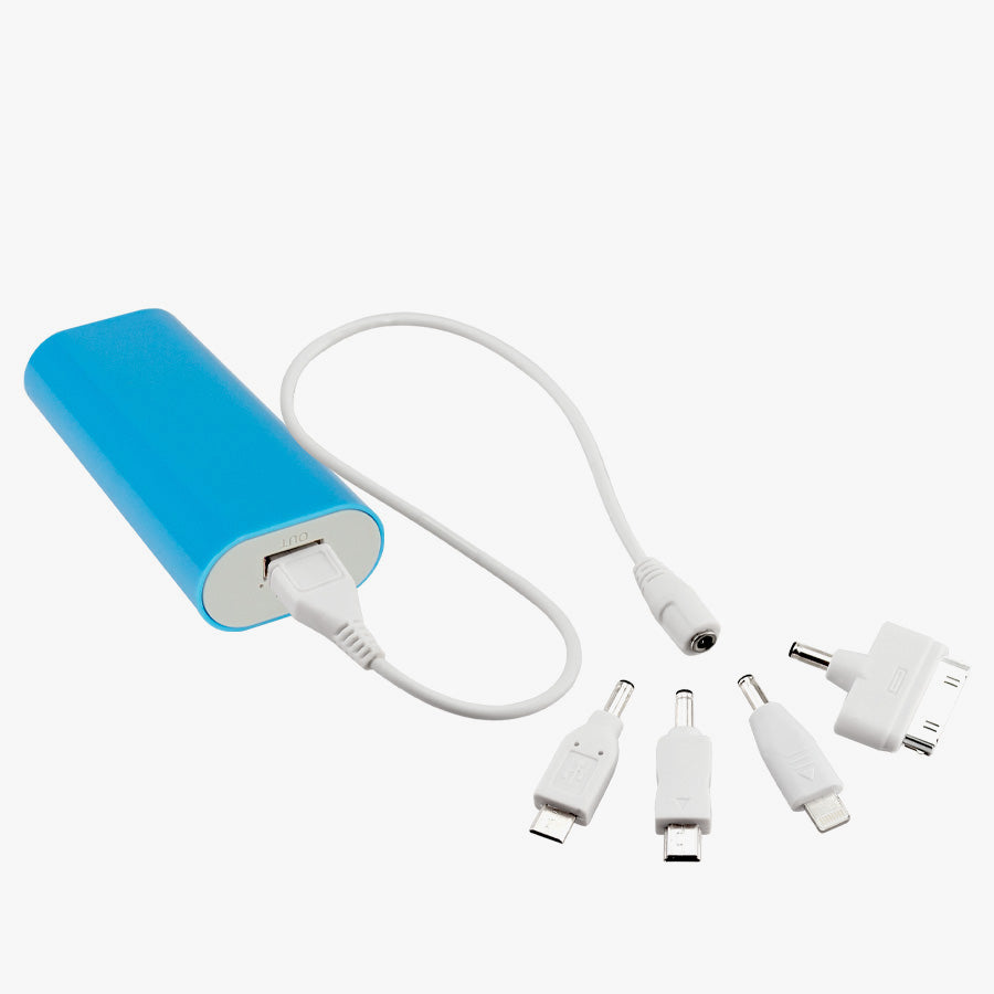 Cargador Power Bank 5200mAh Li-ion con linterna LED extraíble y set de cables. Personalizable con logotipo. Ideal para regalo corporativo. Mín. 50 unidades.