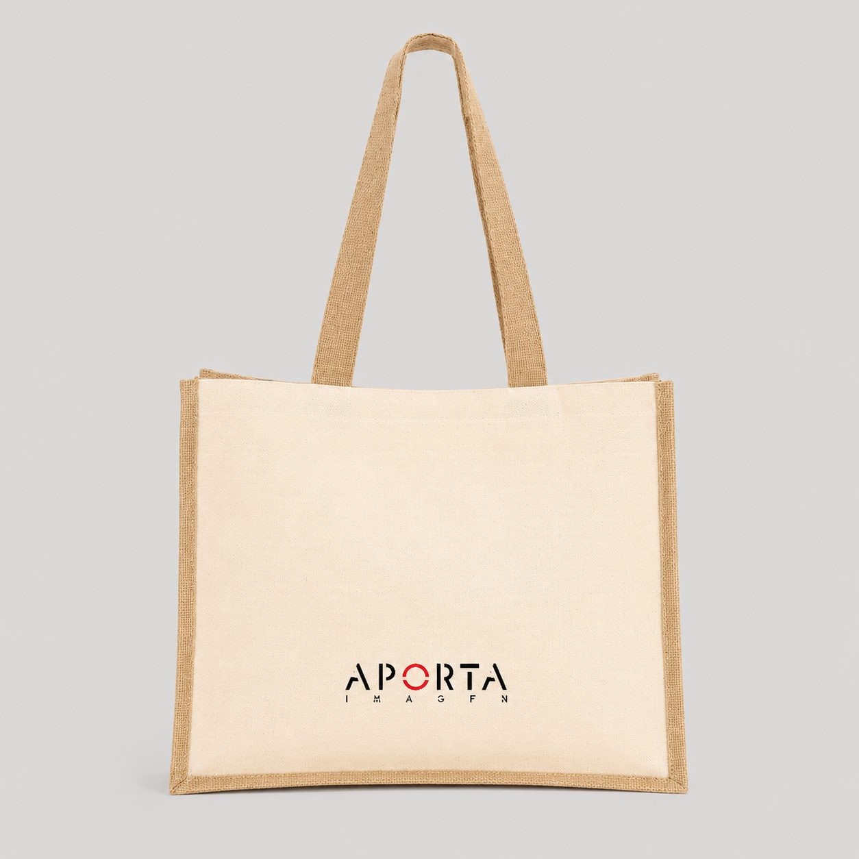 Bolsa de algodón con fuelle de yute laminado, 20 litros de capacidad y diseño resistente. Un regalo corporativo ecológico, práctico y personalizable con logo. Cotiza con nosotros.