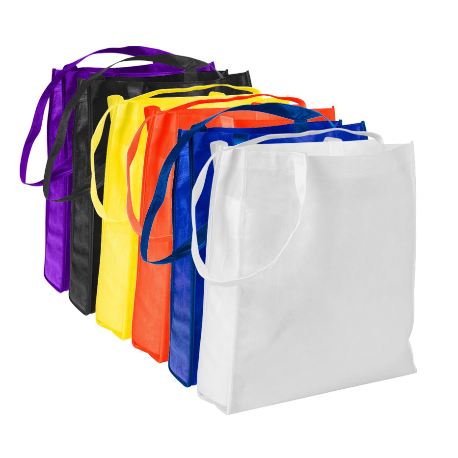 Bolsa reutilizable de tela no tejida (TNT), práctica y resistente para compras, eventos y promociones. Disponible en varios colores y personalizada con logo de tu empresa. Cotiza con nosotros.