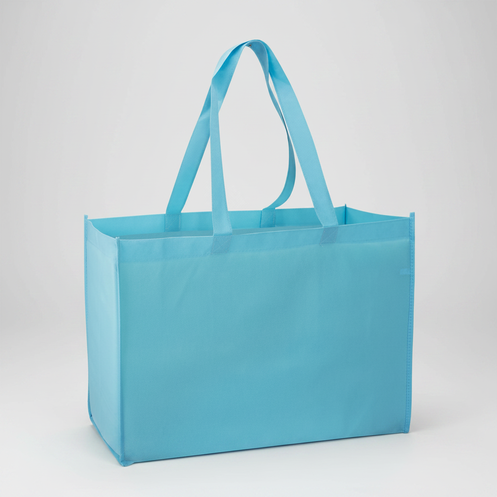 Bolsa reutilizable de tela no tejida (TNT) reforzada, amplia y resistente. Disponible en varios colores y personalizada con logo corporativo.