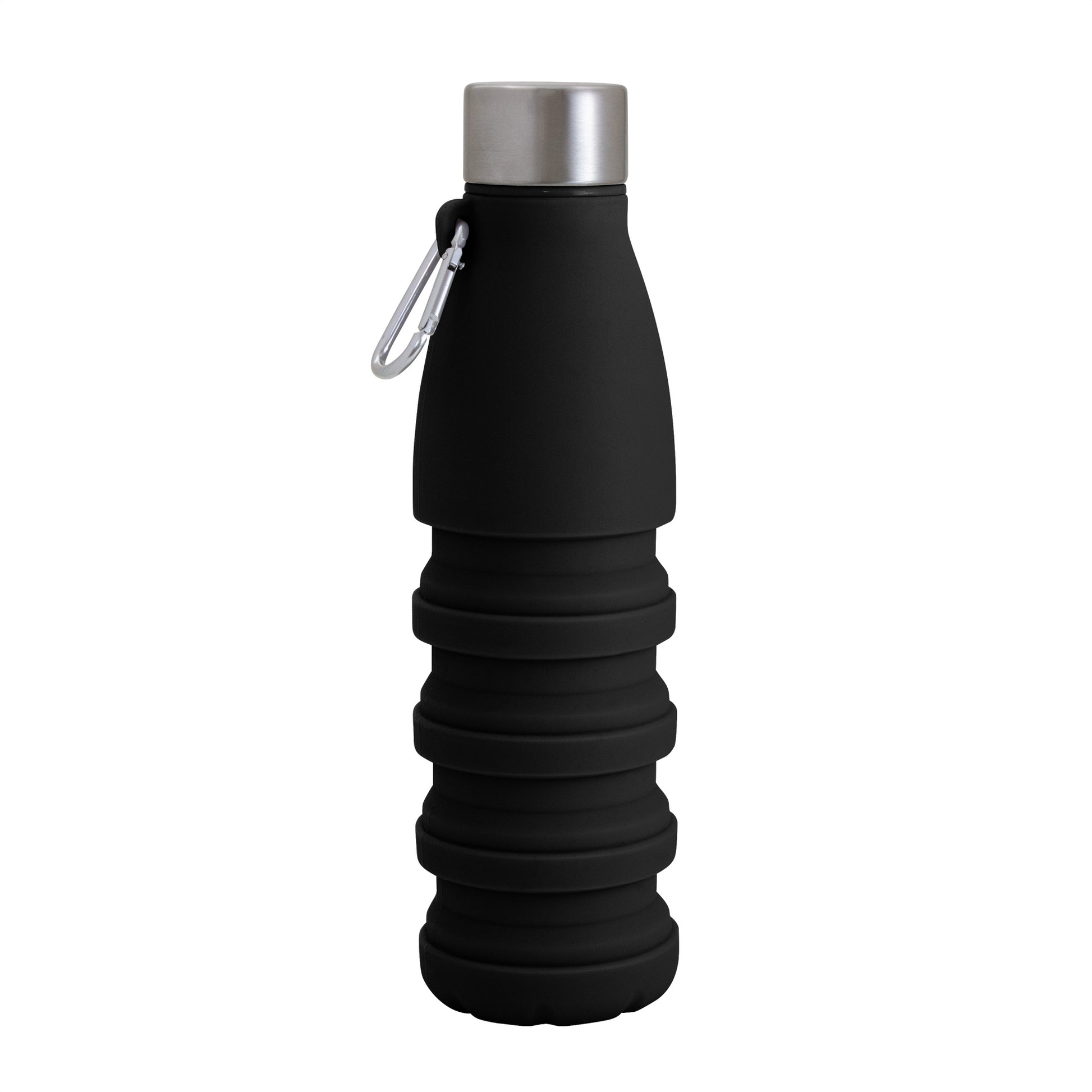 Ahorra espacio con esta botella plegable de 500ml. Se reduce a solo 17 cm al vaciarse. Con tapa de acero y mosquetón, es perfecta para el gym o viajes. Ajusta su altura según tu necesidad. La solución ligera para hidratarte donde sea! ¡Cotiza hoy!