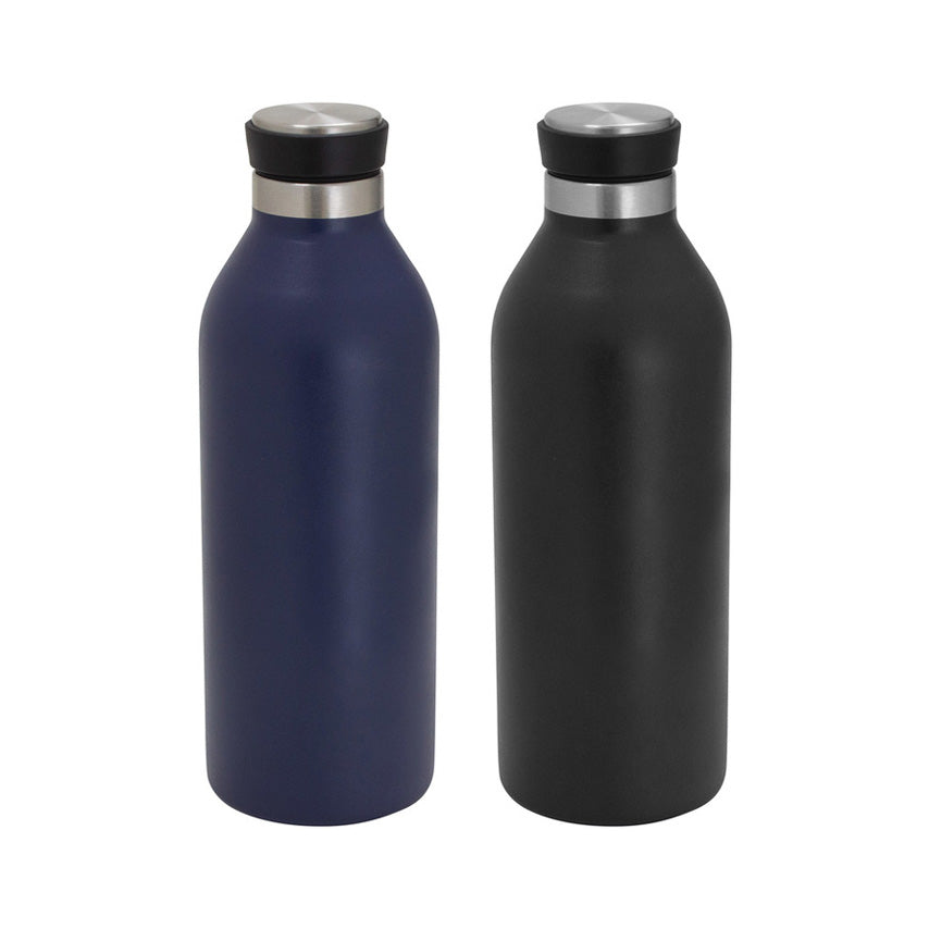 Botella térmica 500ml acero inoxidable con acabado mate. Mantiene 12hrs caliente, 24hrs frío. Ideal para merchandising con logo. Mínimo 100 unidades.
