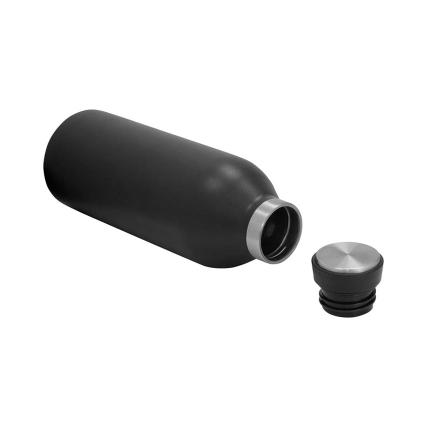 Botella térmica 500ml acero inoxidable con acabado mate. Mantiene 12hrs caliente, 24hrs frío. Ideal para merchandising con logo. Mínimo 100 unidades.