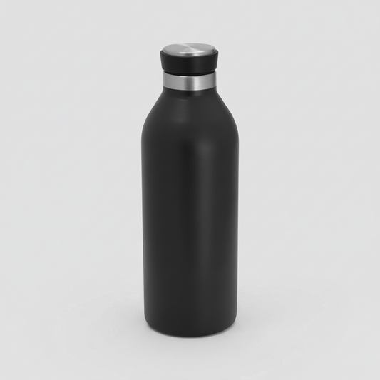 Botella térmica 500ml acero inoxidable con acabado mate. Mantiene 12hrs caliente, 24hrs frío. Ideal para merchandising con logo. Mínimo 100 unidades.