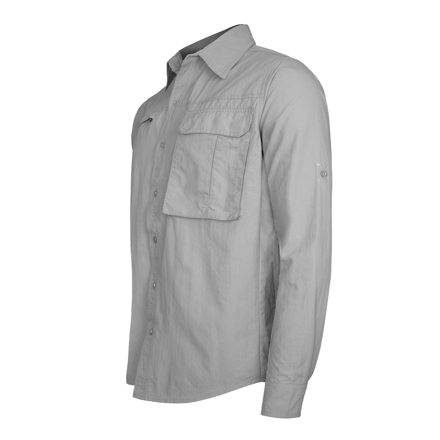 Camisa de trekking manga larga, con respiraderos axilares y logo corporativo bordado