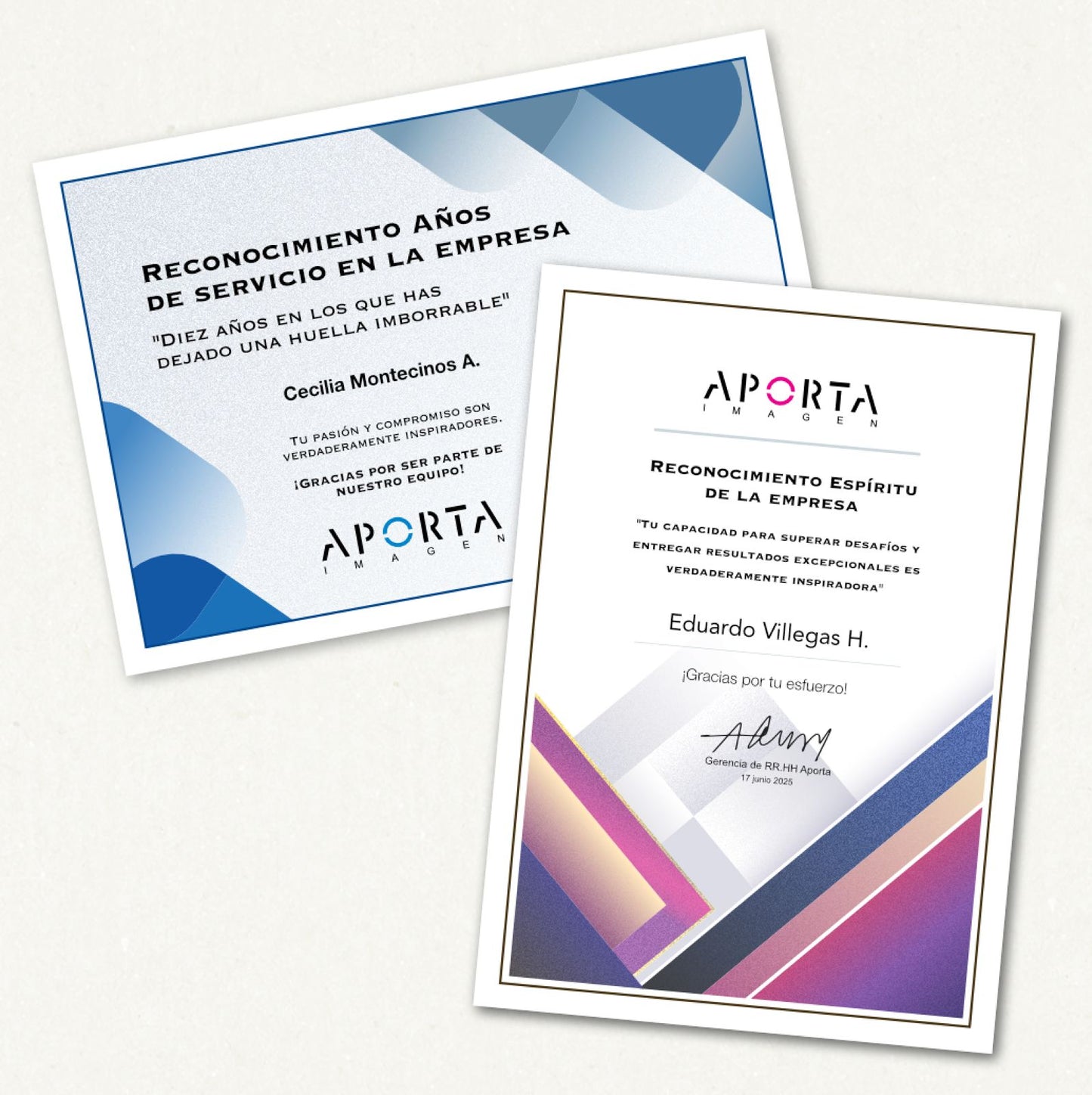 Diseñamos diplomas de reconocimiento personalizados para inspirar a tus colaboradores. El regalo corporativo perfecto para valorar el talento y el compromiso.