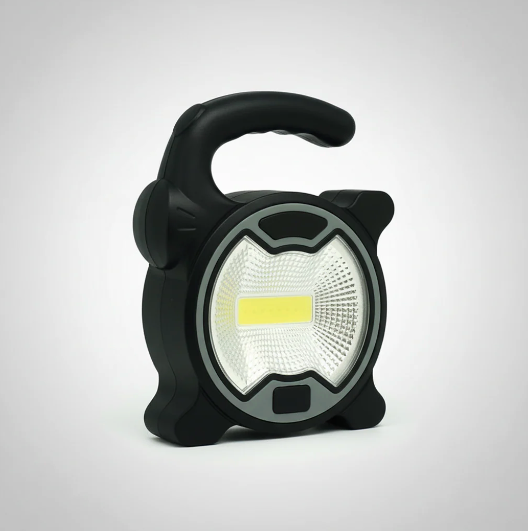 Kit de emergencia con mochila de 18 L, powerbank de 10.000 mAh, linterna LED, manta de polar y cortaplumas multifunción. Un regalo corporativo ideal para enfrentar cortes de energía y situaciones imprevistas.