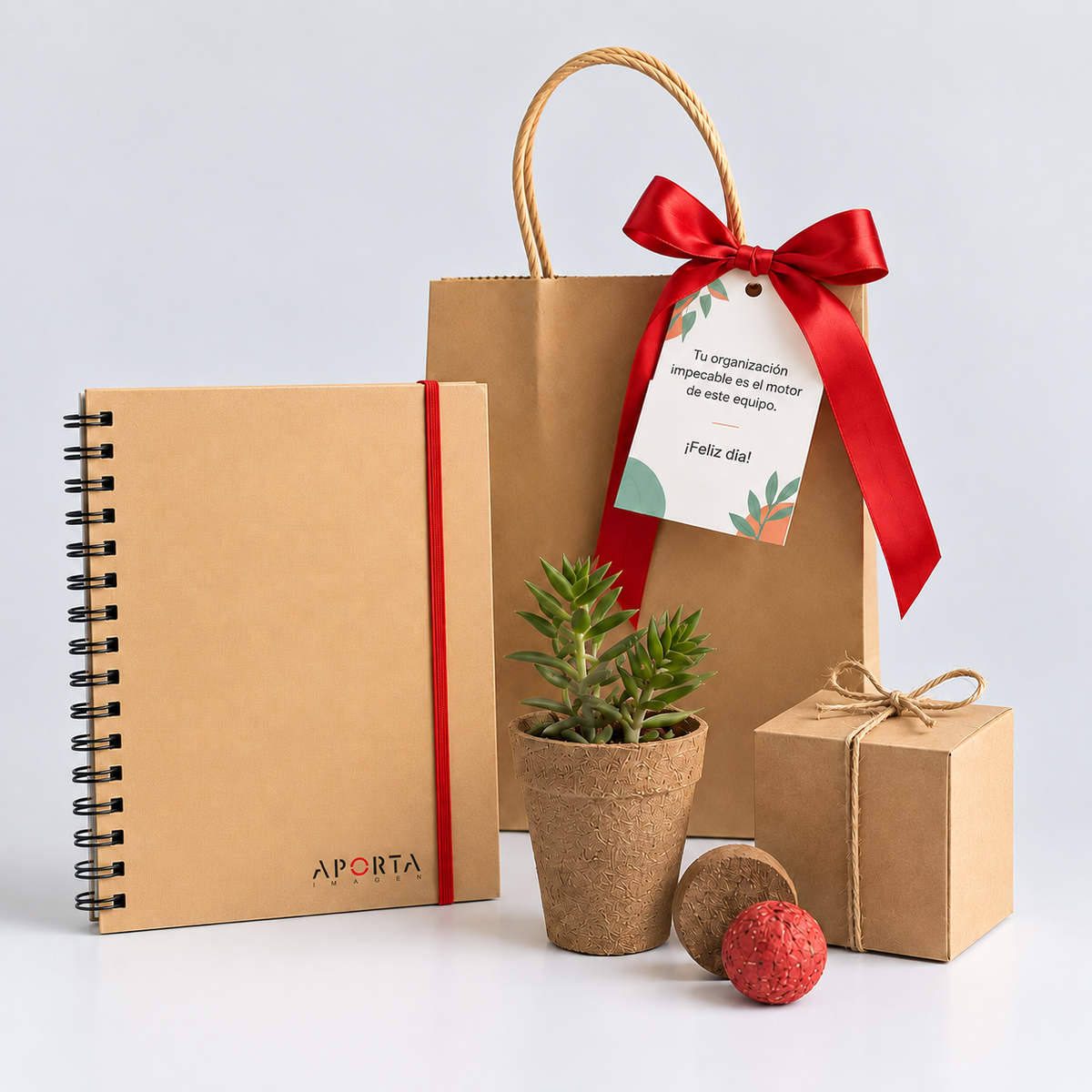 Regalo corporativo sustentable con kit de siembra, macetero biodegradable, bomba de semillas y libreta. Personaliza con el logo de tu empresa.