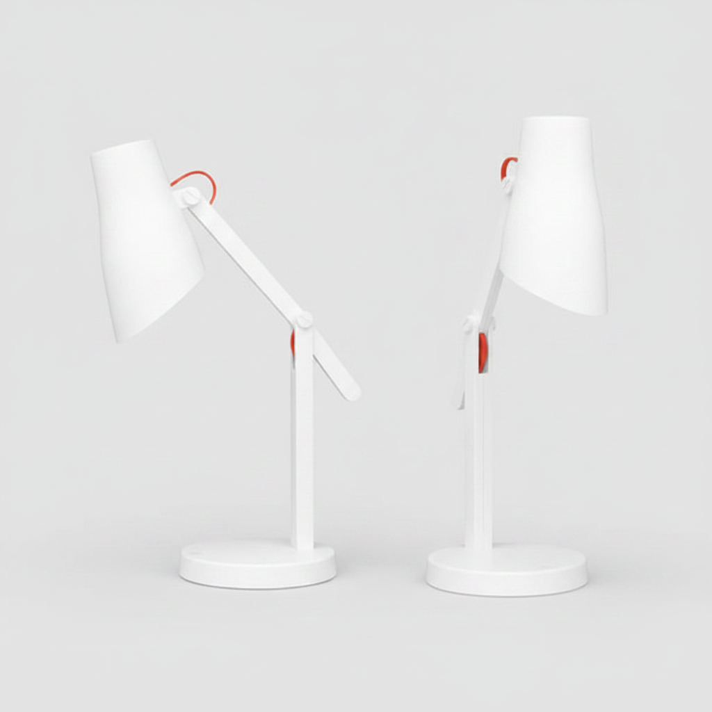 Lámpara LED de escritorio con conexión USB, regulación de intensidad y múltiples modos de luz. Ideal para oficinas, home office y regalos corporativos. Personalizable con logo impreso.