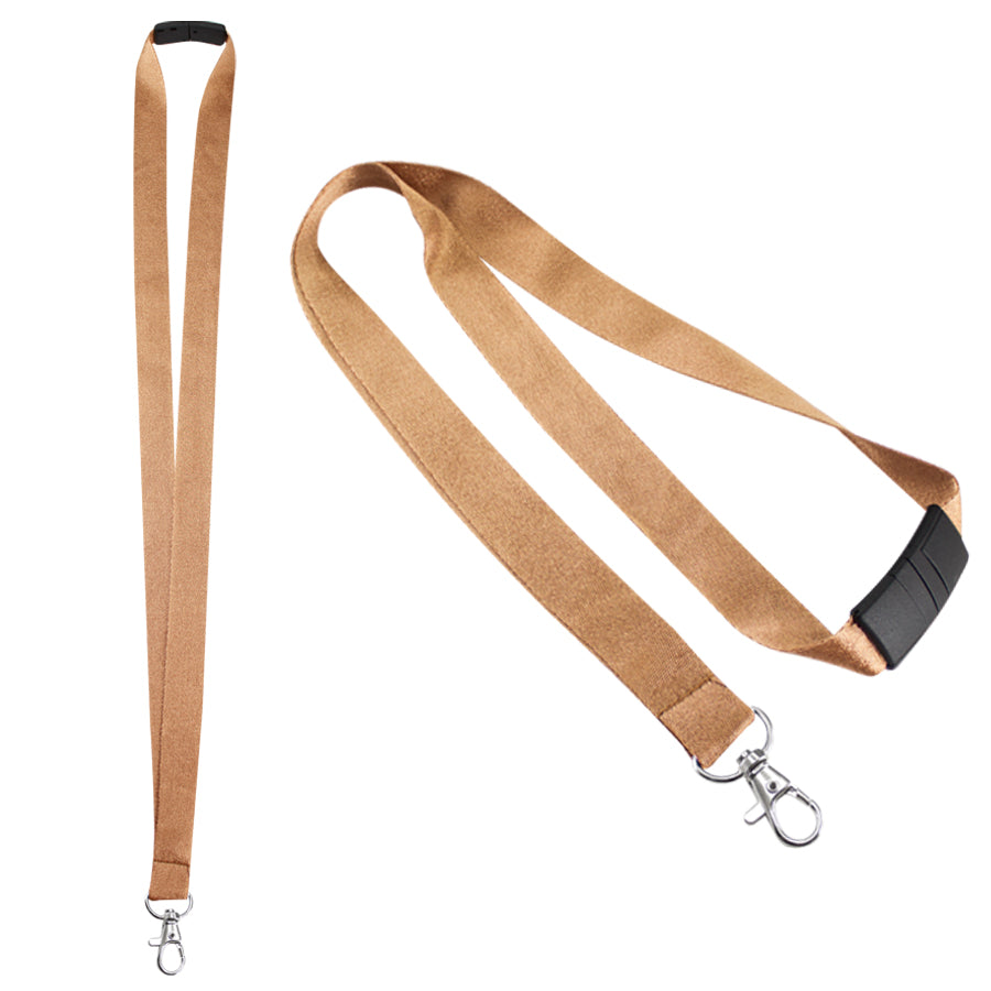 Lanyard porta credencial de 2 cm de ancho con mosquetón metálico y cierre de seguridad desmontable. Disponible en varios colores y personalizable con logo corporativo.
