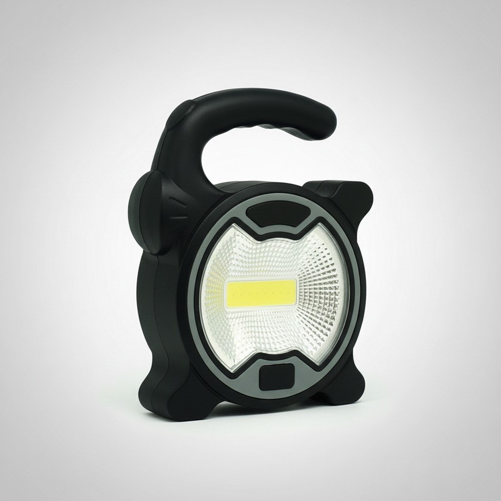 Linterna con 8 luces LED y 1 luz frontal LED blanca. Práctica y versátil para uso diario, emergencias y actividades al aire libre. Con logo corporativo. 