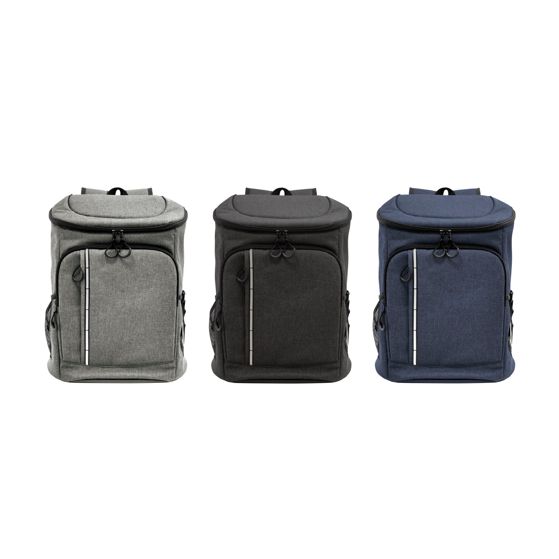 Mochila cooler térmica de 18 litros con interior aislante PEVA, múltiples bolsillos, destapador extraíble y correas acolchadas. Ideal como regalo corporativo para actividades al aire libre. Cotiza con nosotros el regalo de fiestas patrias para tu colaborador.