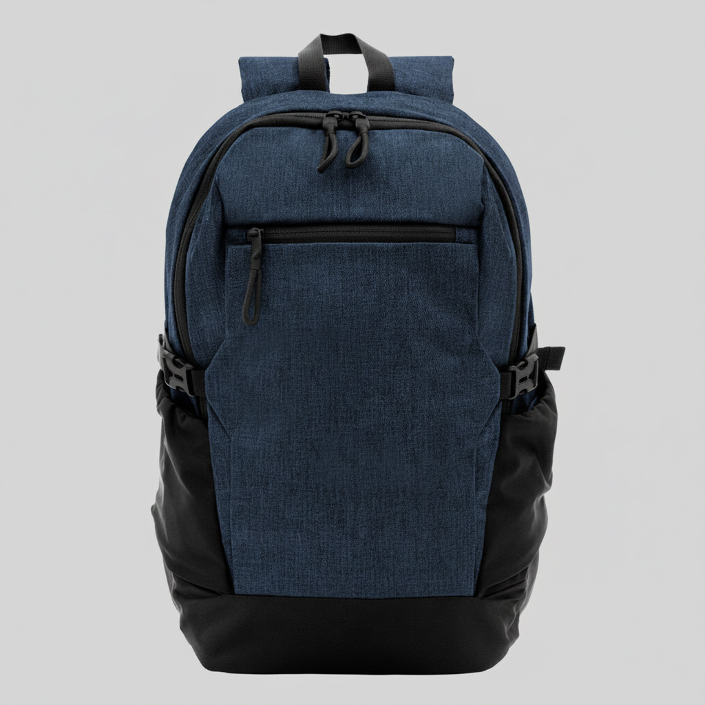 Mochila corporativa portanotebook de 23 litros con compartimento acolchado para notebook, bolsillos organizadores, porta botellas laterales y espalda ventilada. Personalizada con logo para empresas