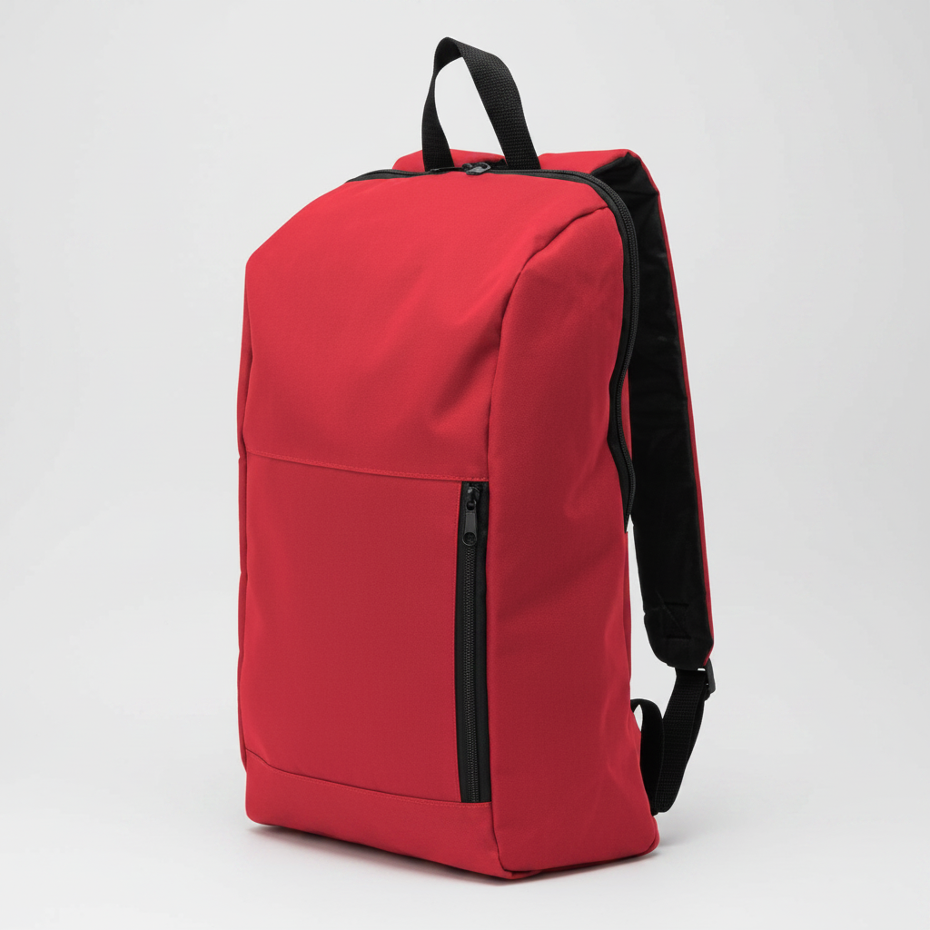 Mochila corporativa urbana de 12 litros personalizada con logo. Diseño bitono, bolsillo frontal con cierre, correas ajustables y variedad de colores. Ideal para merchandising, eventos y regalos empresariales.