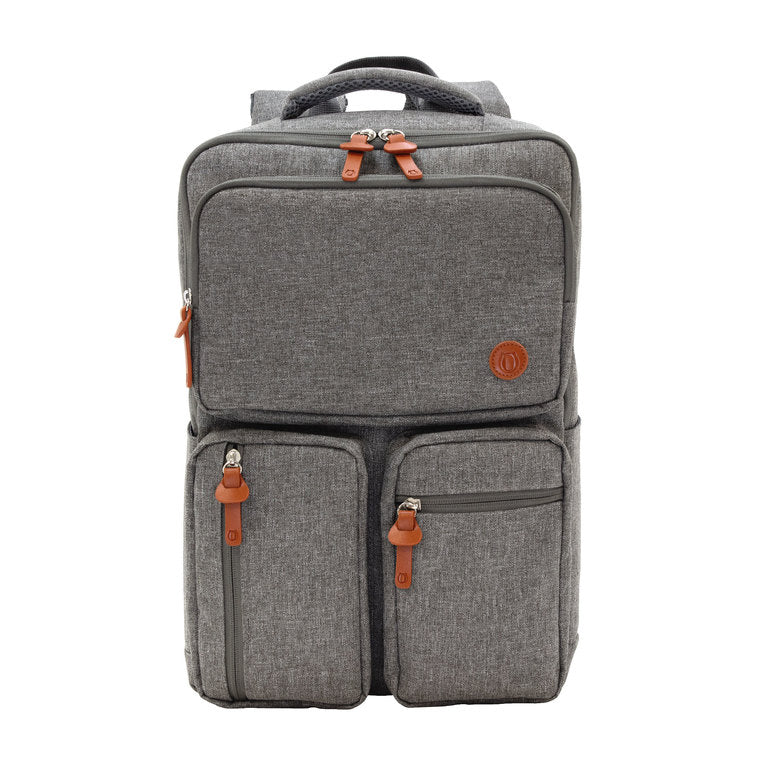 Mochila portanotebook con compartimentos acolchados para laptop y tablet, bolsillos organizadores y sistema para equipaje. Personalizable con logo corporativo.