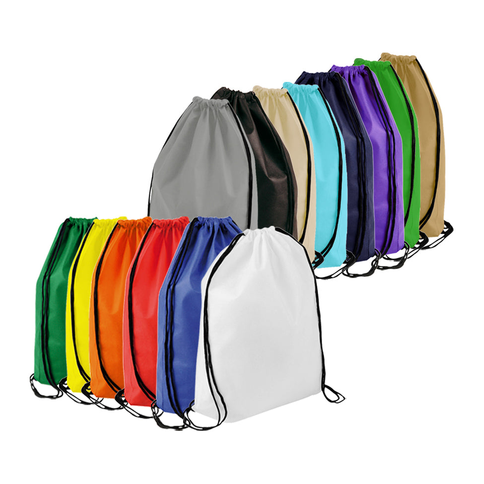 Mochila tipo morral de tela no tejida (TNT), práctica y resistente para eventos, campañas promocionales y regalos corporativos. Personalizable con logo.