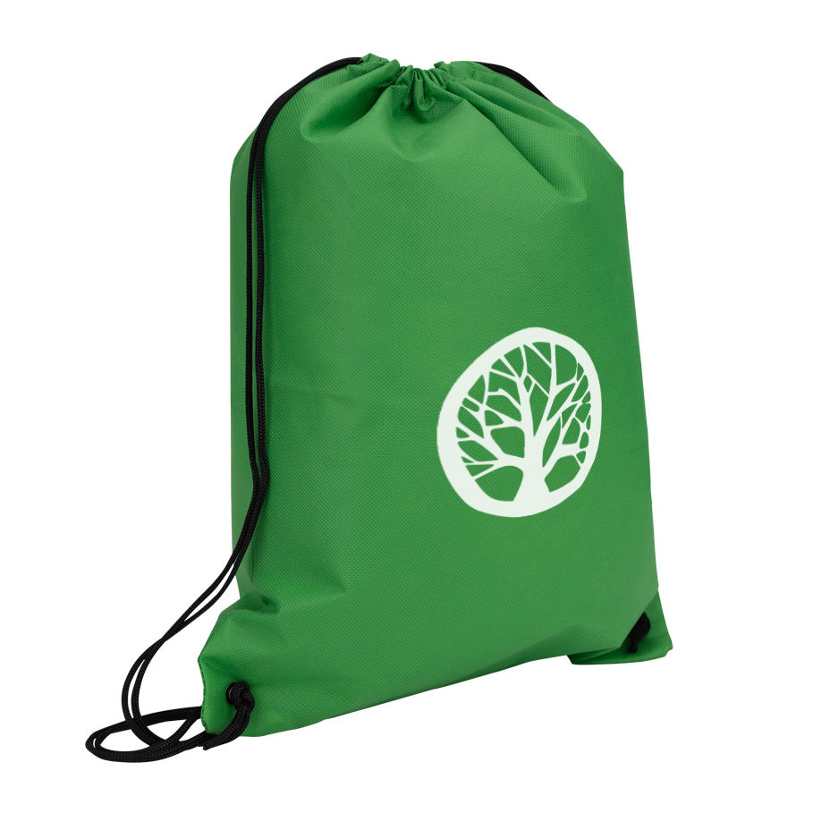 Mochila tipo morral de tela no tejida (TNT), práctica y resistente para eventos, campañas promocionales y regalos corporativos. Personalizable con logo.