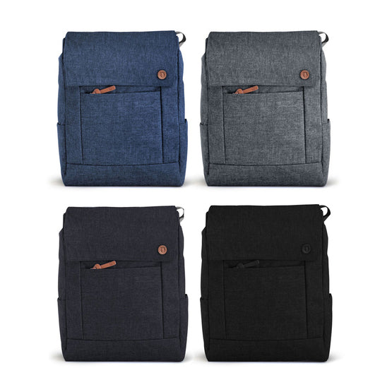Mochila urbana con compartimento para notebook de hasta 15 pulgadas, solapa imantada y múltiples bolsillos organizadores. Personalizable con logo corporativo.