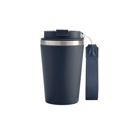 Evita accidentes con este mug de doble pared con seguro antiderrame. Diseño elegante con asa colgante y capacidad de 350ml. Calidad premium para regalos corporativos.