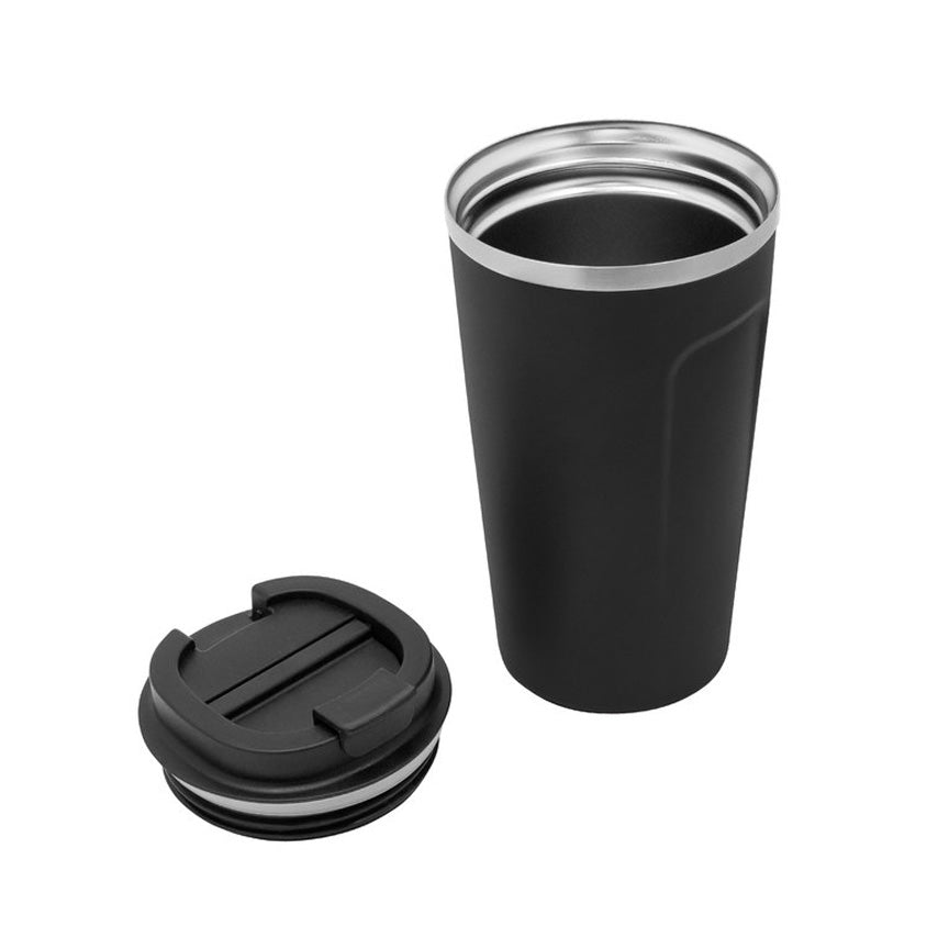 Mug térmico Astoria 500ml de acero inoxidable con tapa a rosca antiderrame. Mantiene 12hrs caliente, 24hrs frío. Logo grabado. Mínimo 100 unidades.