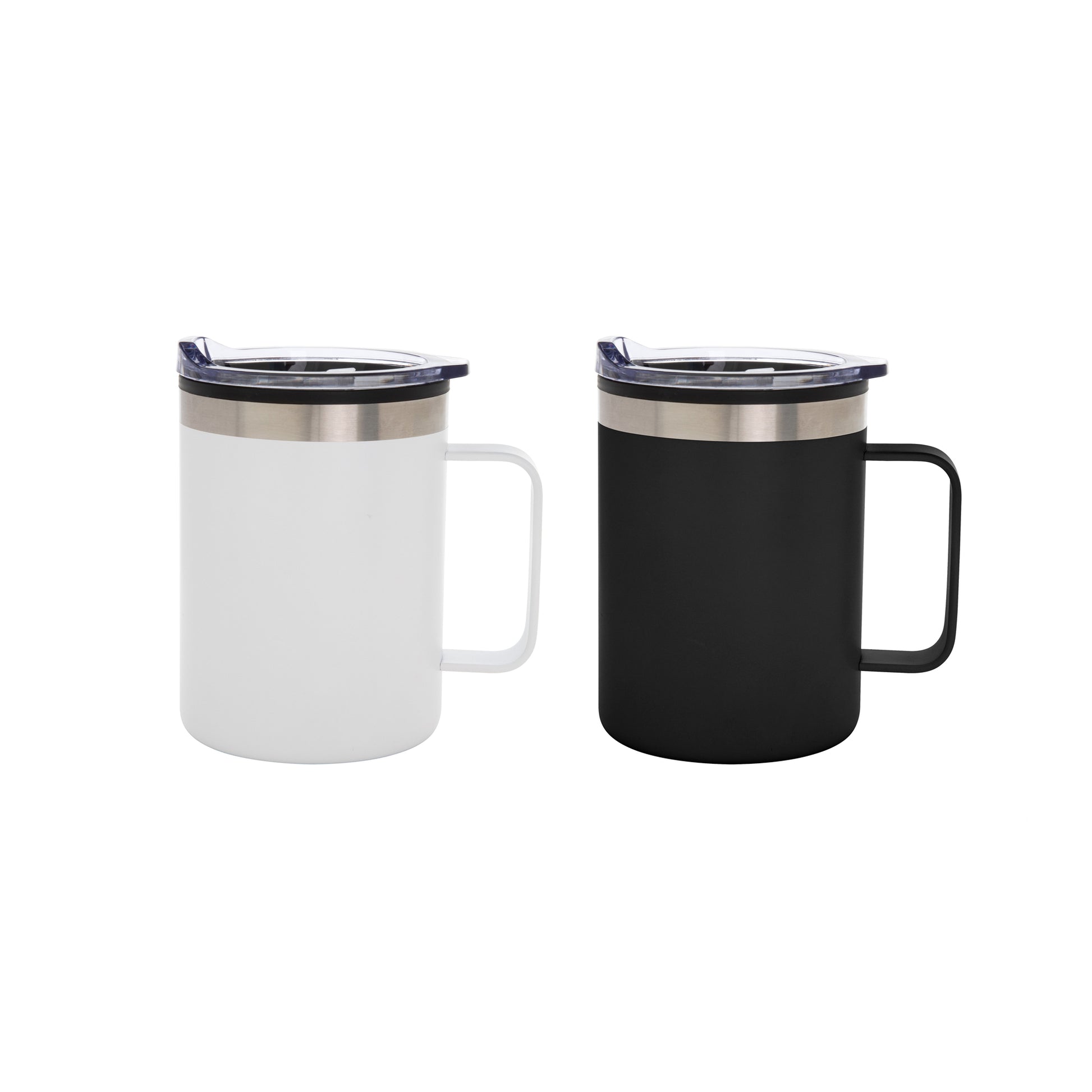 Descubre el Mug de doble pared de 450 ml, diseñado con exterior de acero y un elegante acabado semimate. Incluye tapa plástica transparente a presión con anillo de silicona para evitar derrames y una base negra antideslizante para mayor seguridad. Combinación perfecta de estilo y funcionalidad para mantener tus bebidas favoritas siempre a punto. 