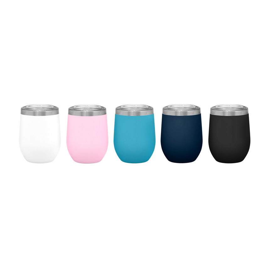 Mug térmico 350ml de acero inoxidable con tapa plástica transparente. Mantiene 12hrs caliente y 24hrs frío. Personalizable con logo impreso o grabado. 