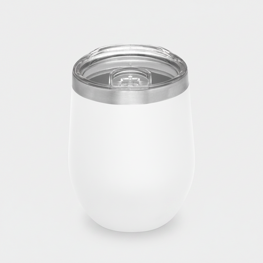 Mug térmico 350ml de acero inoxidable con tapa plástica transparente. Mantiene 12hrs caliente y 24hrs frío. Personalizable con logo impreso o grabado. 