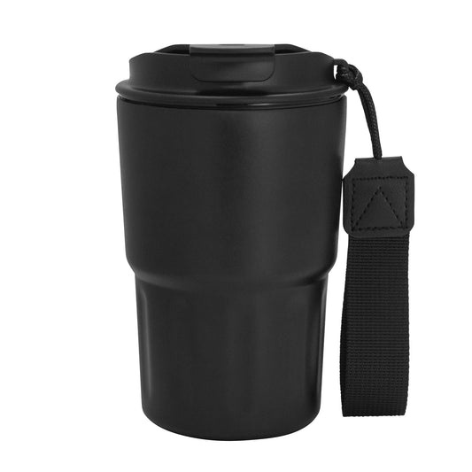 Mug de acero inoxidable con tecnología vacuum de doble pared. Mantiene bebidas calientes por 8h y frías por 12h. Acabado mate, 400ml y tapa hermética. ¡Personaliza con tu logo! Pedido mínimo 50 unidades.