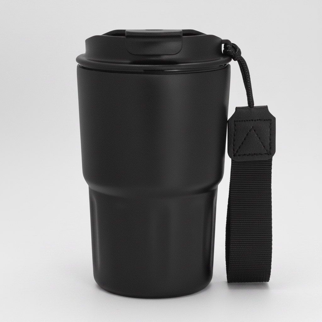 Mug de acero inoxidable con tecnología vacuum de doble pared. Mantiene bebidas calientes por 8h y frías por 12h. Acabado mate, 400ml y tapa hermética. ¡Personaliza con tu logo! Pedido mínimo 50 unidades.