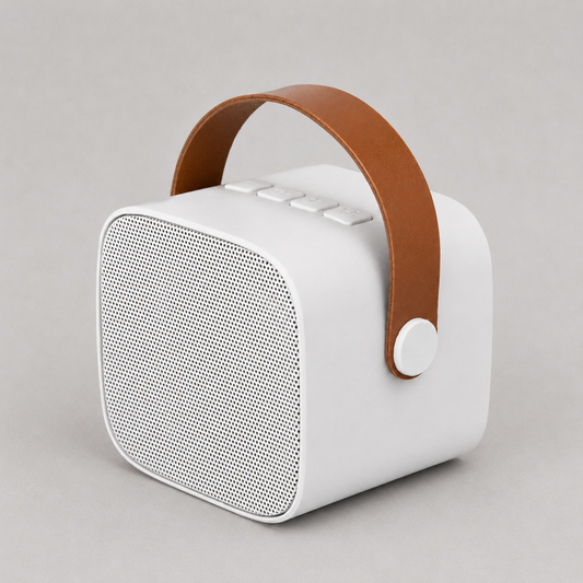 Parlante Bluetooth portátil con radio FM, entrada AUX y 5 W de potencia. Personalízalo con tu marca y potencia tu merchandising corporativo. Cotiza en Aporta Imagen.