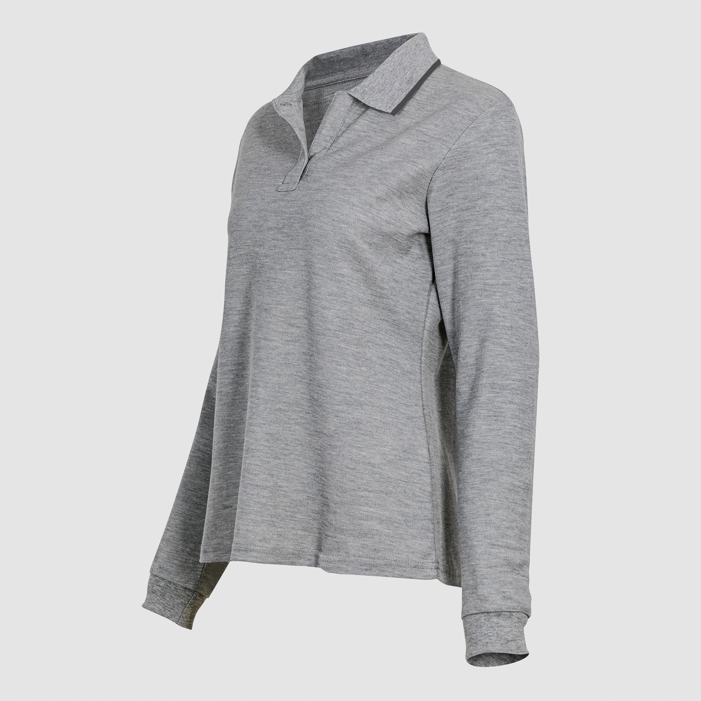 Polera corporativa mujer manga larga, 100% algodón peinado. Ideal para uniformes. Personalizable con bordado o impresión. Protección UV