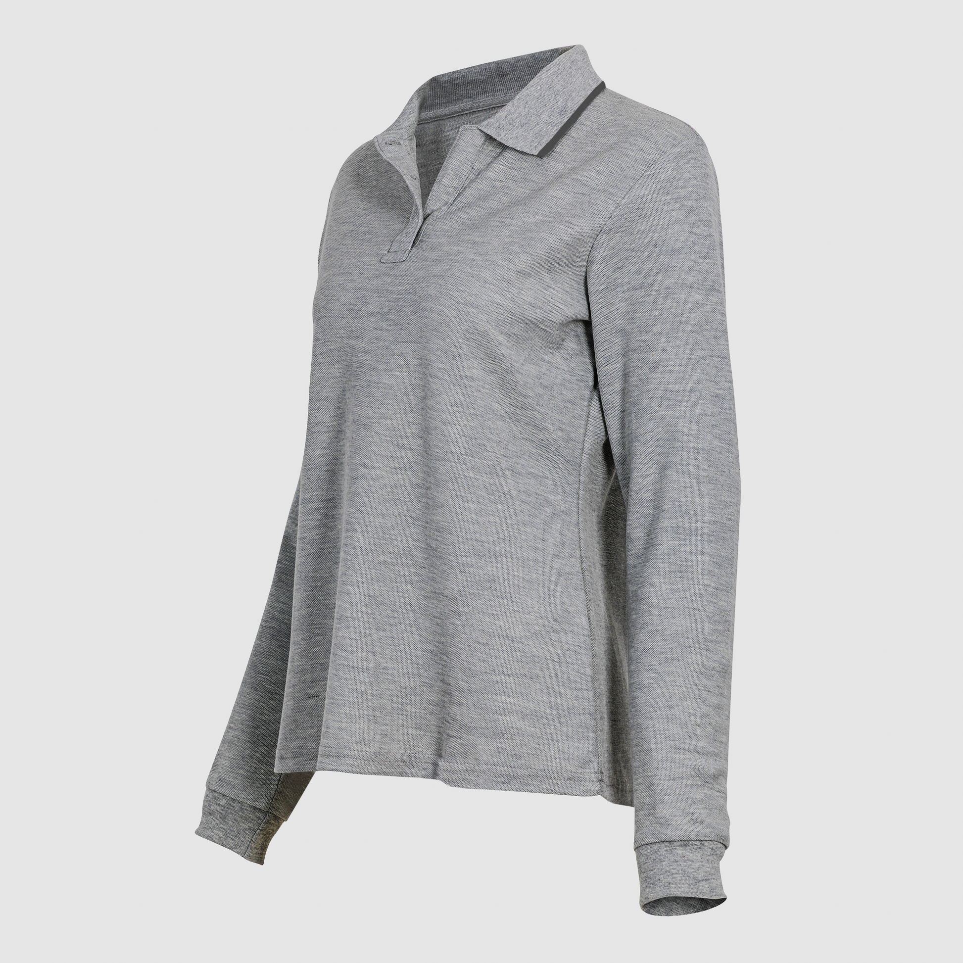 Polera corporativa mujer manga larga, 100% algodón peinado. Ideal para uniformes. Personalizable con bordado o impresión. Protección UV