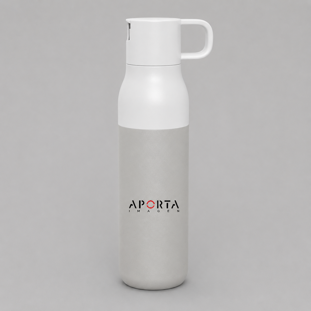 Set de botella térmica de 500 ml con doble pared de acero inoxidable y dos tapas intercambiables. Mantiene bebidas calientes hasta 8 horas y frías hasta 12 horas. Ideal como regalo corporativo.