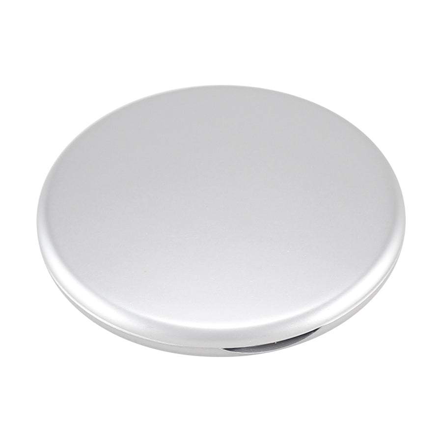 Set de costura redondo color plata con espejo y logo impreso. Diseño compacto y práctico, ideal para regalos corporativos, promociones y merchandising personalizado.