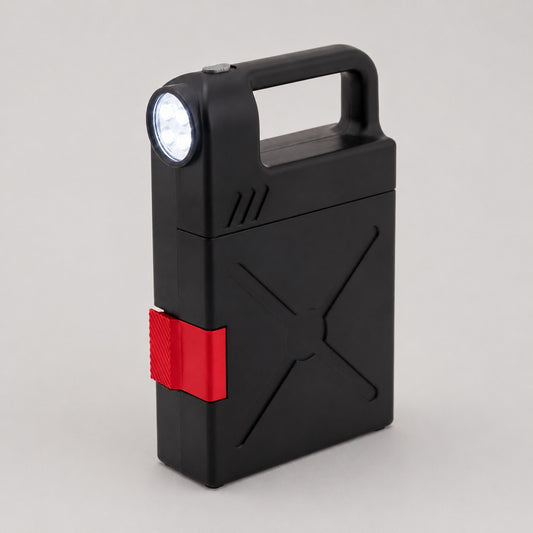 Regalo corporativo premium: Set Lemans de 24 herramientas con linterna de 4 LED en estuche ABS negro (12x20 cm). Incluye Bolsa papel kraft y tarjeta personalizada con tu logo corporativo